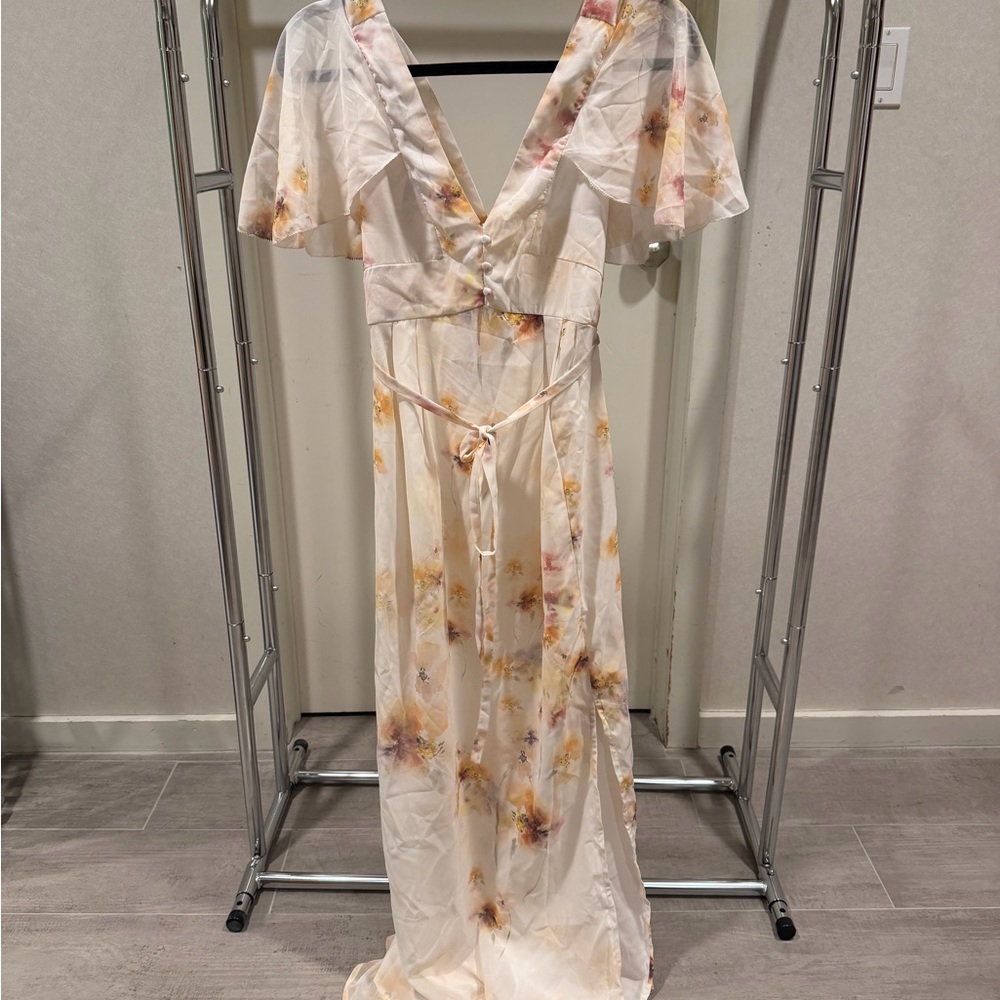 Floral V-Neck Maternity Maxi Dress